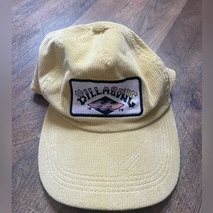 Yellow corduroy billabong hat